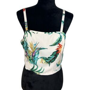 Bloomchic Tropical Print Women's Crop Top Size 10